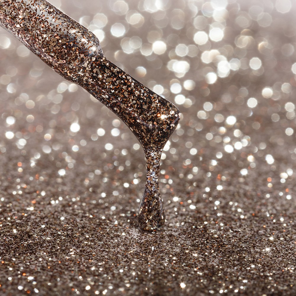 Гел лак №110 SH Сребърно-черен брокат 8 мл.