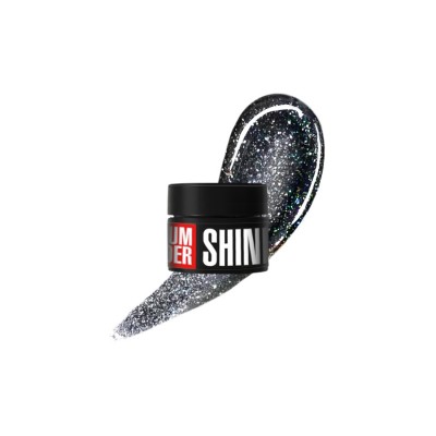 Гел за изграждане с частици Medium №04, 13г черен със сребрист блясък