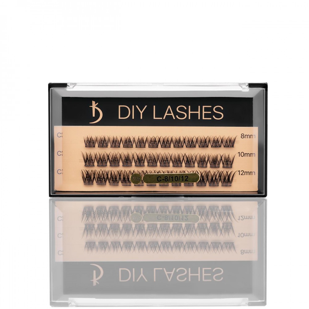 Изкуствени мигли на снопчета DIY LASHES 03А (0,07 C - 8 мм, 10 мм, 12 мм)
