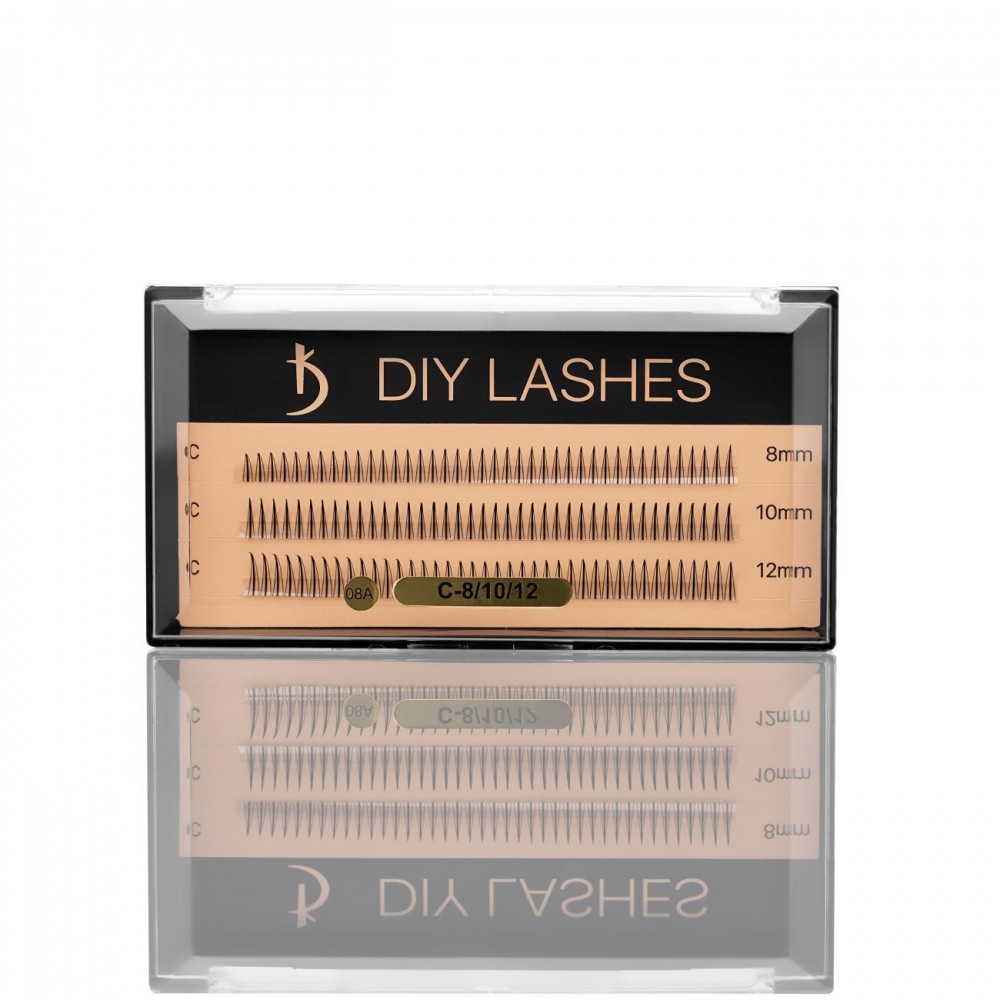 Изкуствени мигли на снопчета DIY LASHES 08А (0,07 C - 8 мм,10 мм, 12 мм)